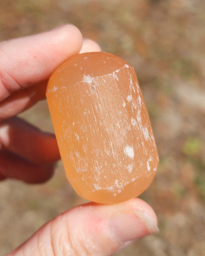 Peach Satin Spar Selenite Tumble