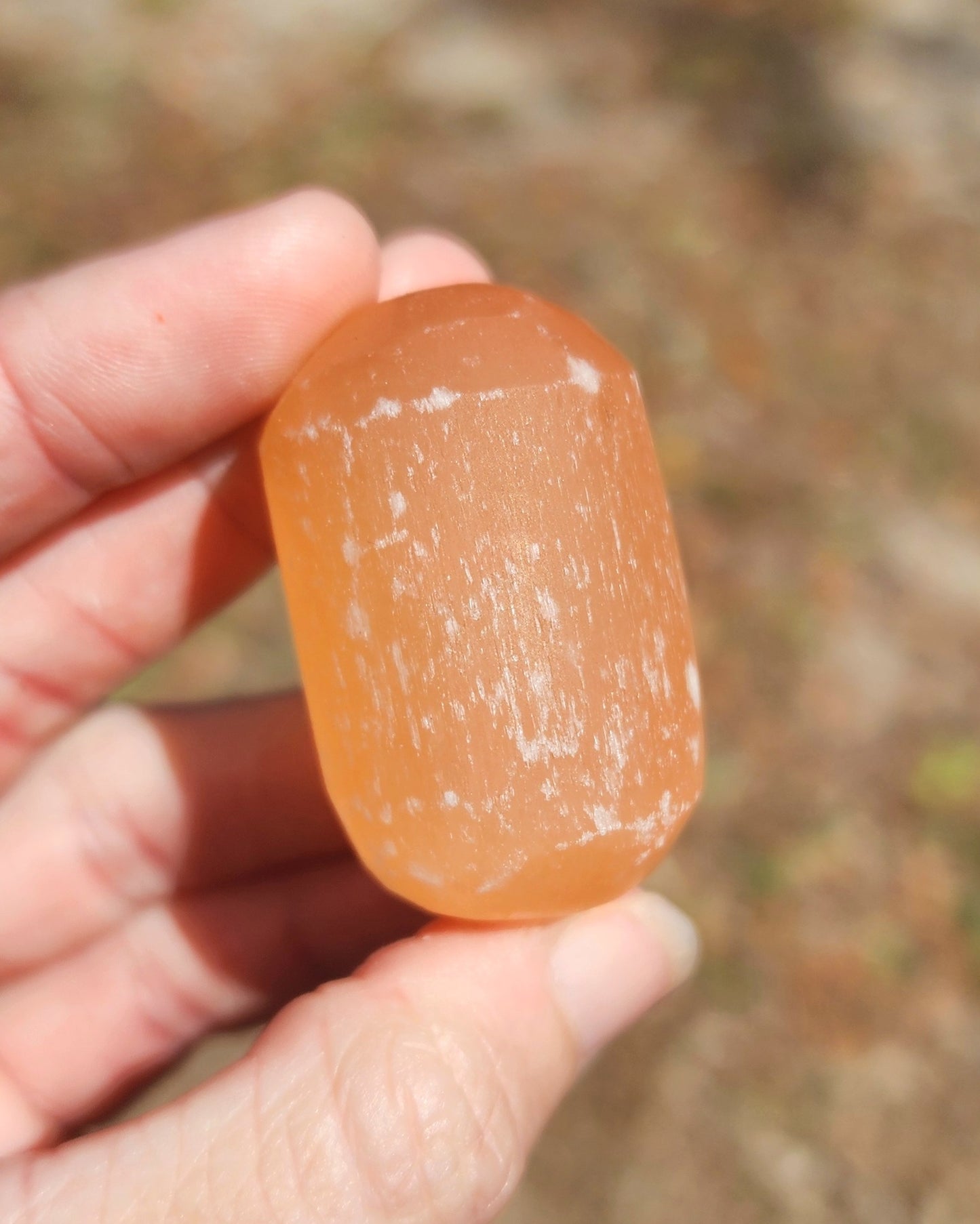 Peach Satin Spar Selenite Tumble