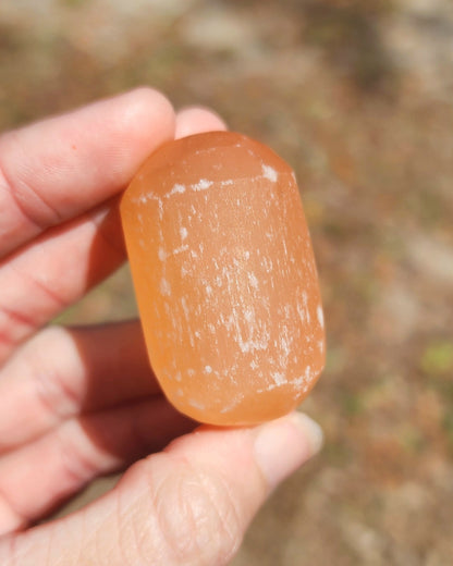 Peach Satin Spar Selenite Tumble
