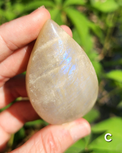 Rainbow Moonstone Arrow Shaped Flames