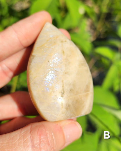 Rainbow Moonstone Arrow Shaped Flames