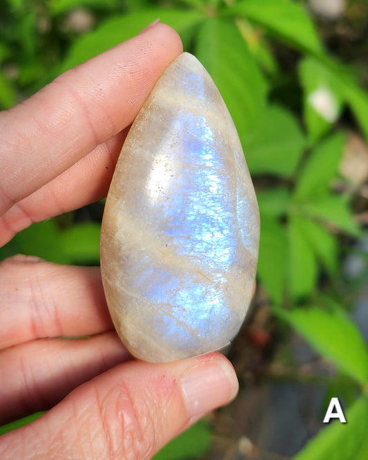 Rainbow Moonstone Arrow Shaped Flames