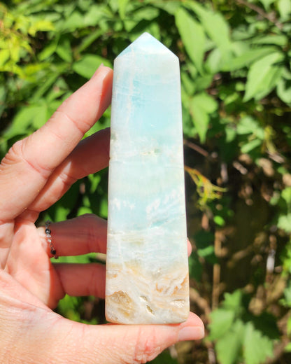 Caribbean Blue Calcite Obelisk