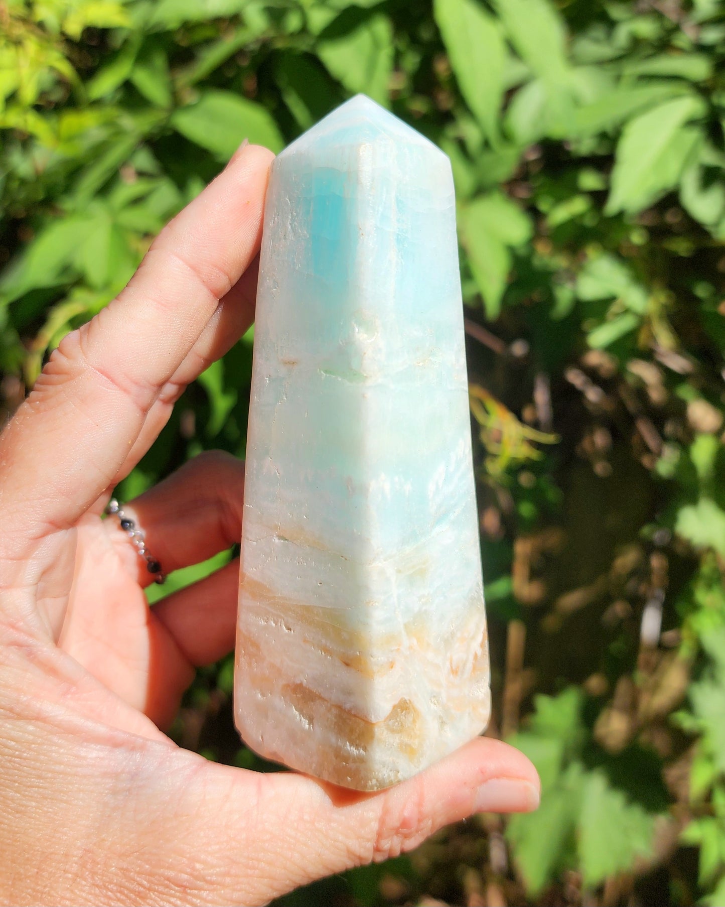 Caribbean Blue Calcite Obelisk