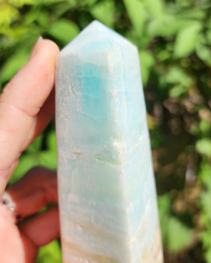 Caribbean Blue Calcite Obelisk