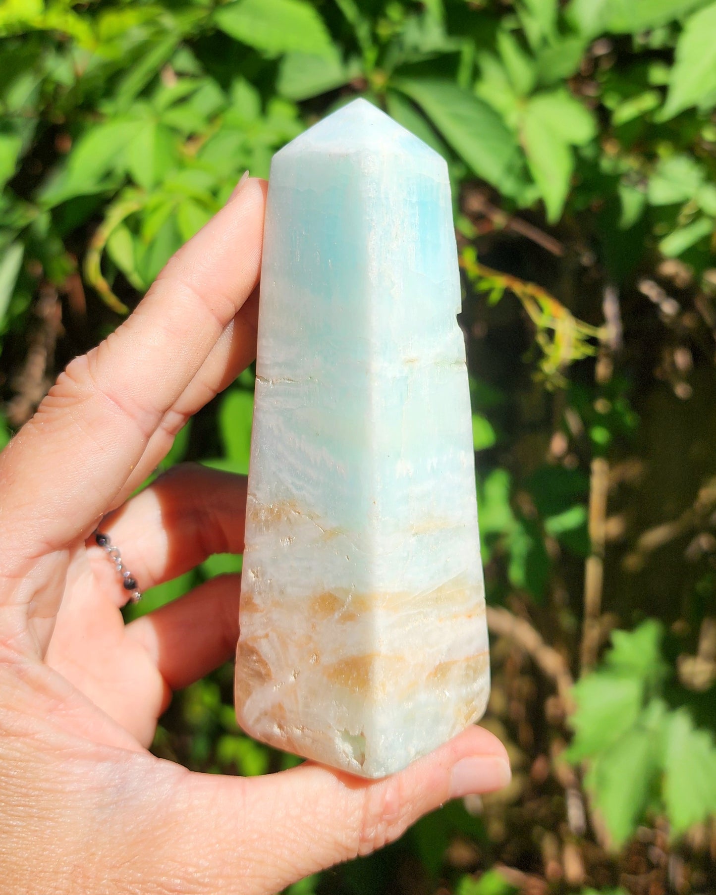 Caribbean Blue Calcite Obelisk
