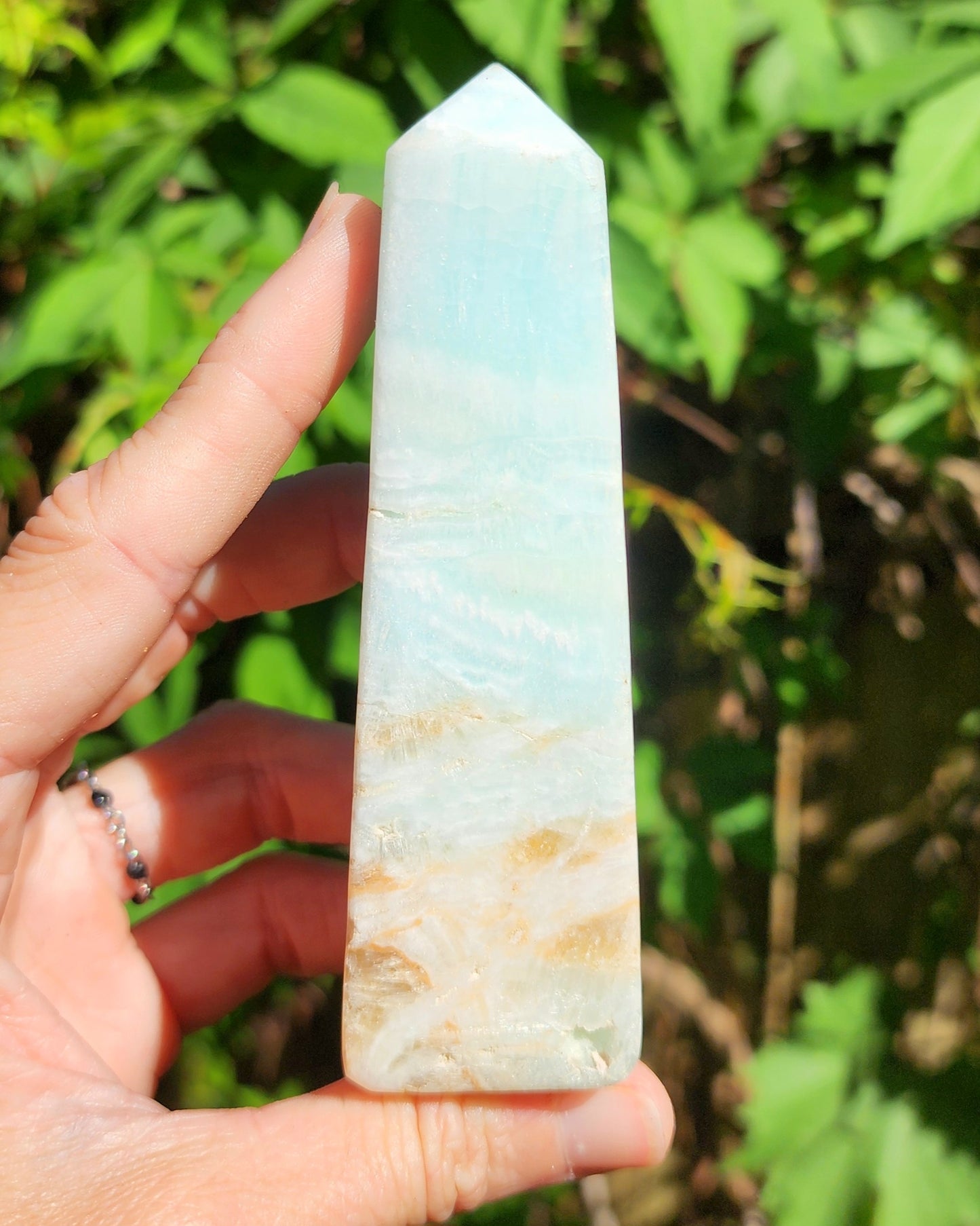 Caribbean Blue Calcite Obelisk