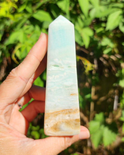 Caribbean Blue Calcite Obelisk