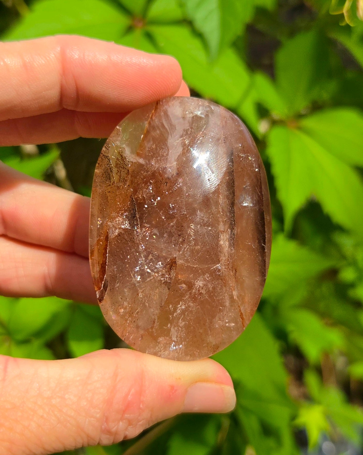 Fire Quartz Palm Stone