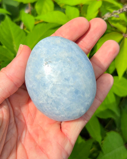 Blue Calcite Palm Stone