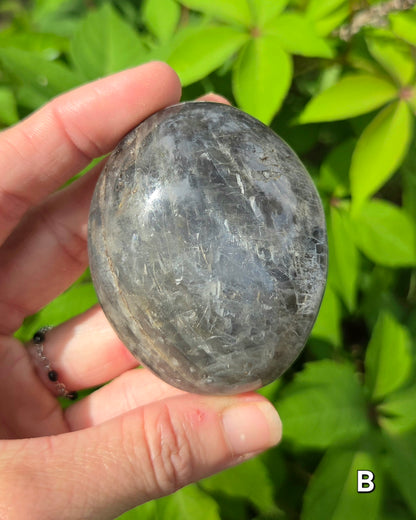 Black Moonstone Palm Stone