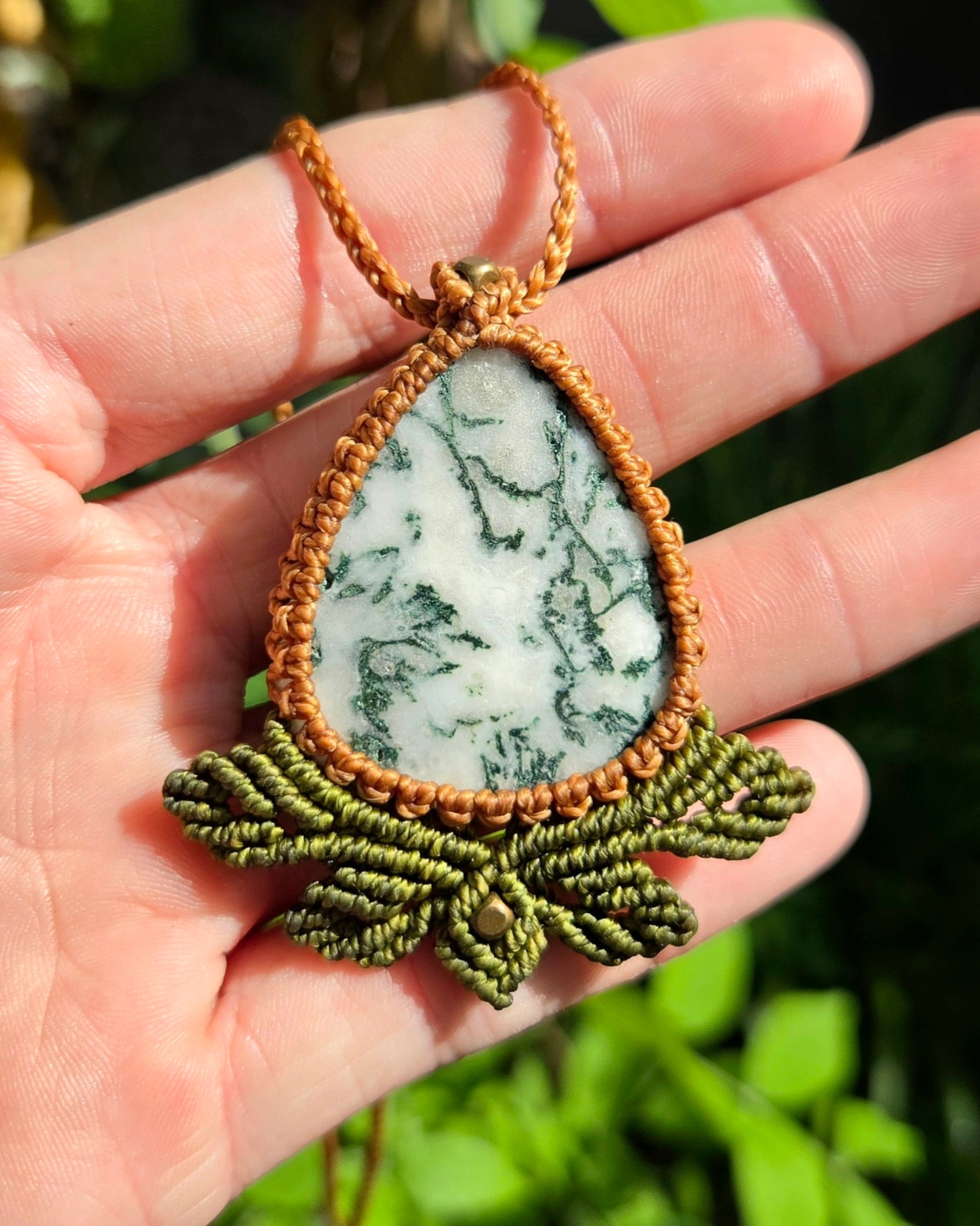 Tree Agate Macrame Necklace