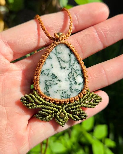 Tree Agate Macrame Necklace