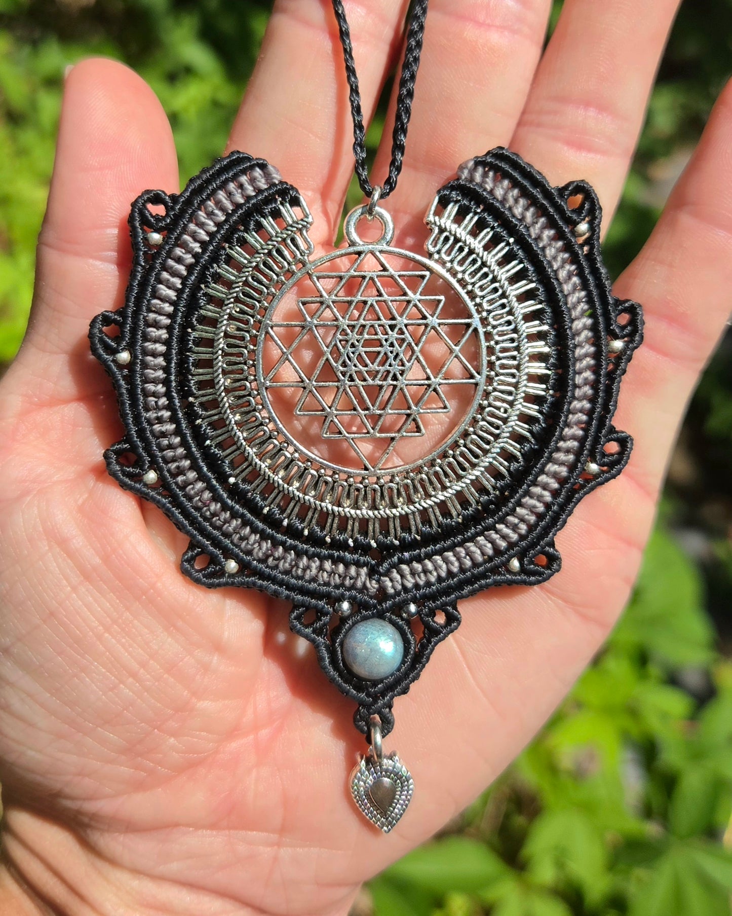 Sri Yantra Macrame Necklace