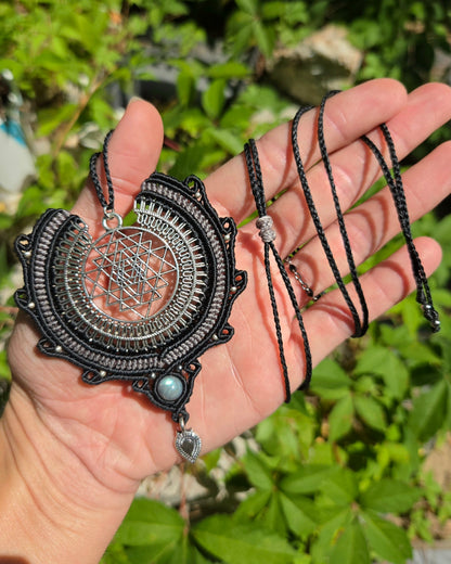Sri Yantra Macrame Necklace