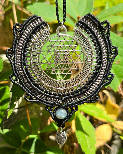 Sri Yantra Macrame Necklace