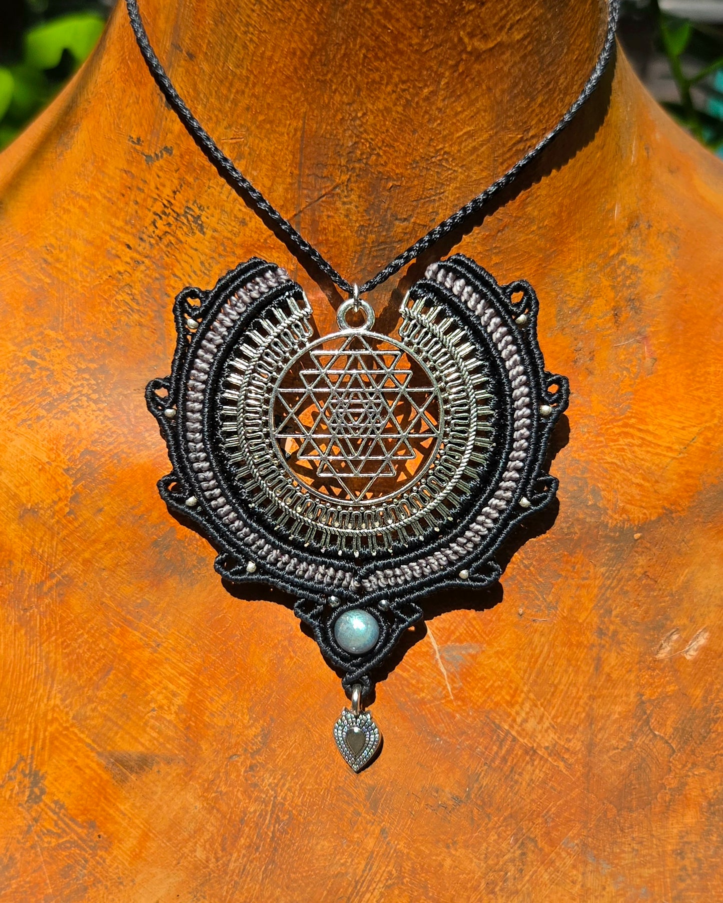 Sri Yantra Macrame Necklace