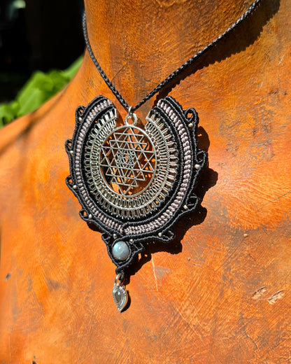 Sri Yantra Macrame Necklace