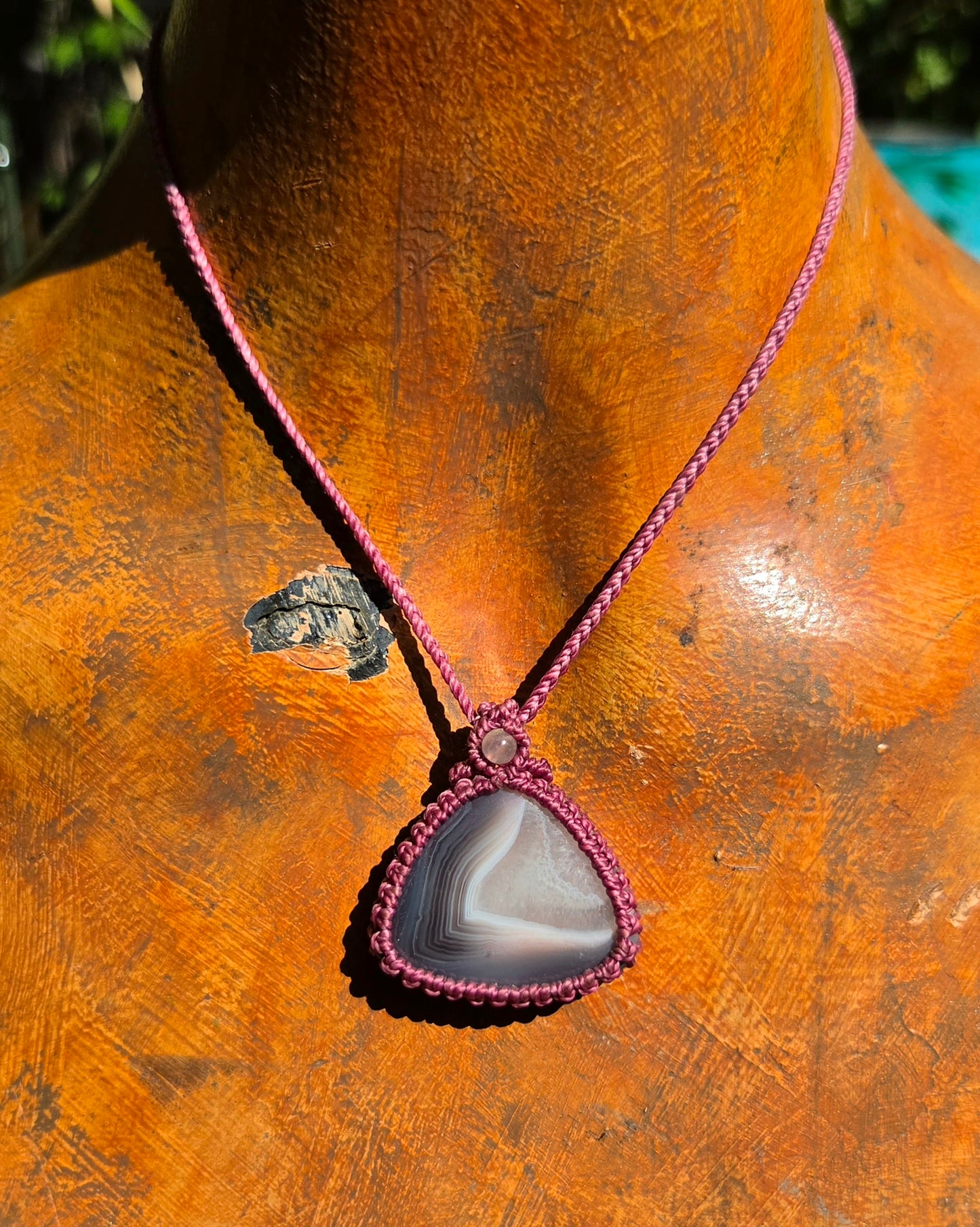 Mozambique aka Swazi Agate Macrame Necklace