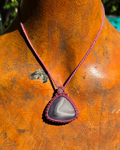 Mozambique aka Swazi Agate Macrame Necklace