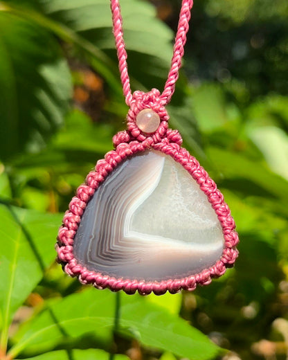Mozambique aka Swazi Agate Macrame Necklace