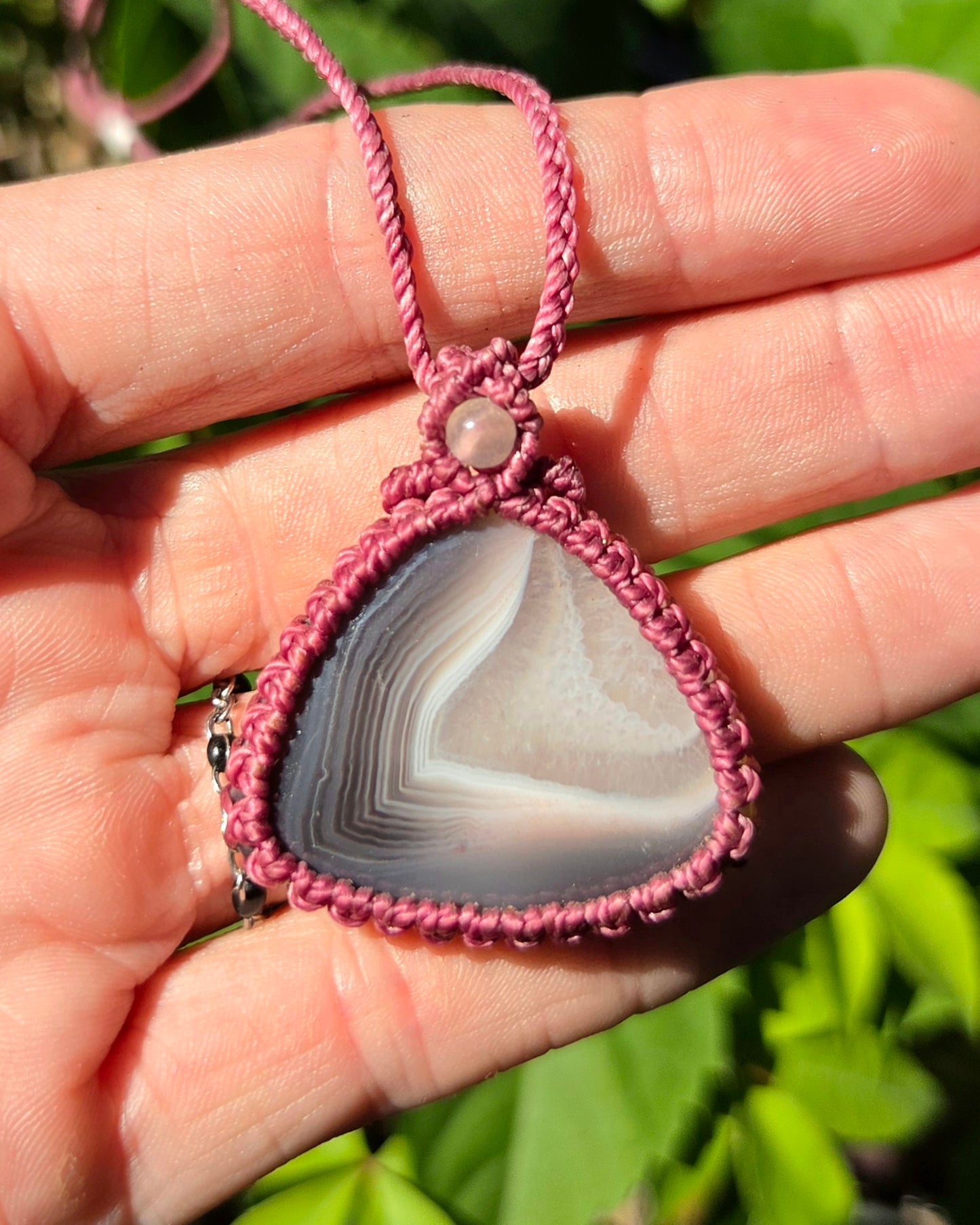 Mozambique aka Swazi Agate Macrame Necklace