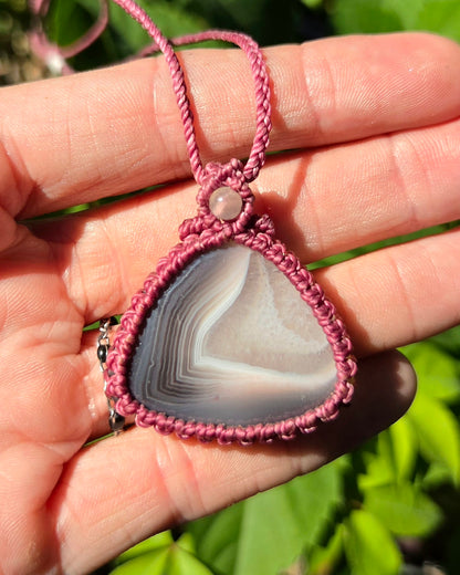 Mozambique aka Swazi Agate Macrame Necklace