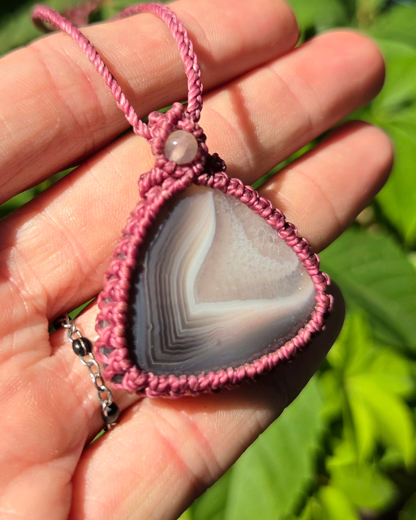 Mozambique aka Swazi Agate Macrame Necklace