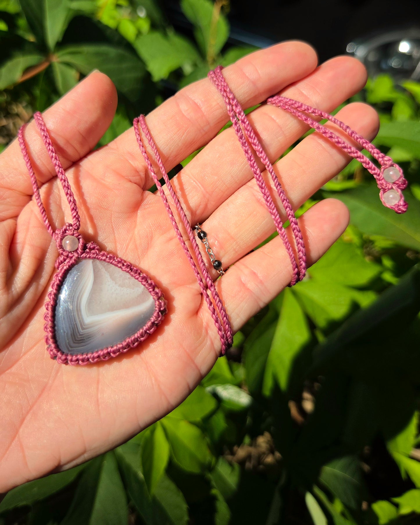 Mozambique aka Swazi Agate Macrame Necklace