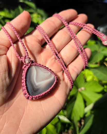 Mozambique aka Swazi Agate Macrame Necklace
