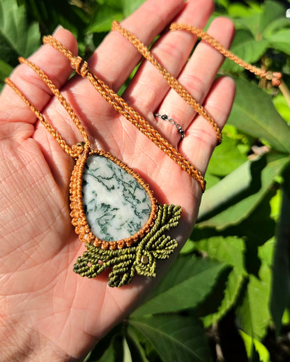 Tree Agate Macrame Necklace