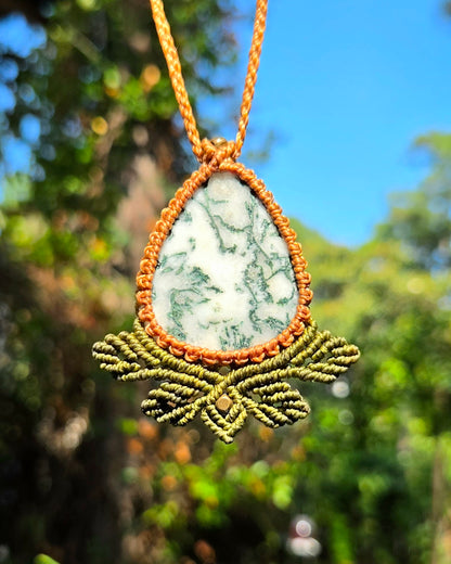 Tree Agate Macrame Necklace