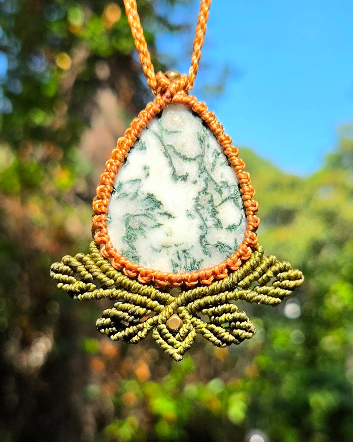Tree Agate Macrame Necklace