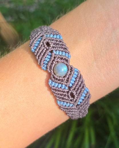 Labradorite Macrame Small Cuff Bracelet