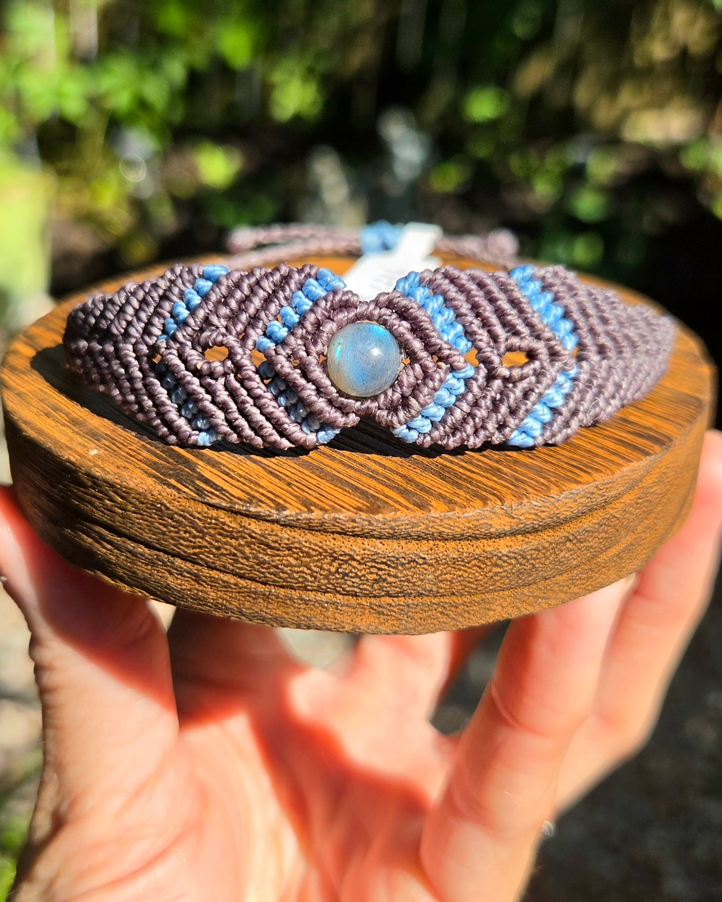 Labradorite Macrame Small Cuff Bracelet