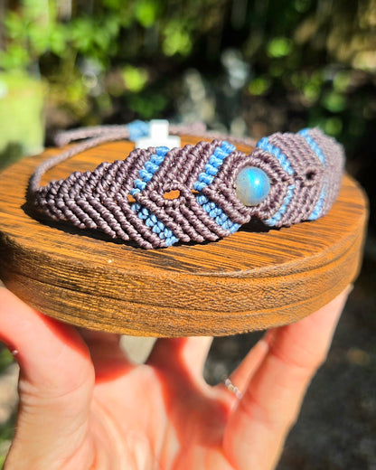 Labradorite Macrame Small Cuff Bracelet
