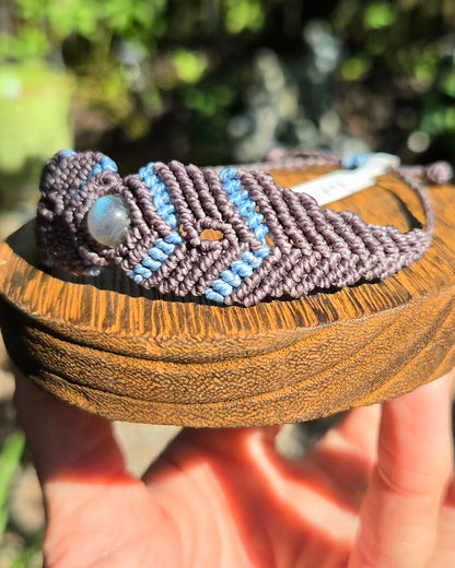 Labradorite Macrame Small Cuff Bracelet