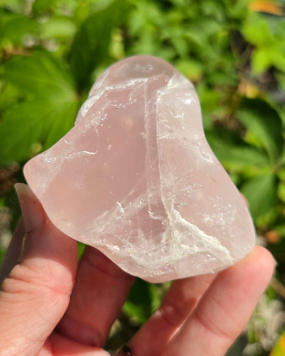 Rose Quartz Freeform Palm Stone
