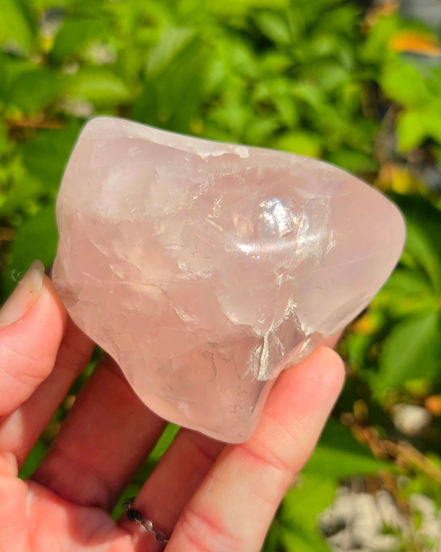 Rose Quartz Freeform Palm Stone