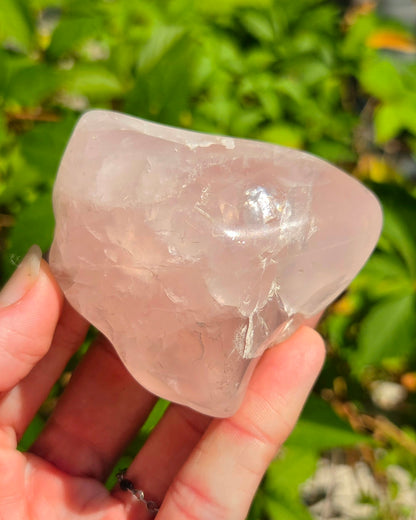 Rose Quartz Freeform Palm Stone