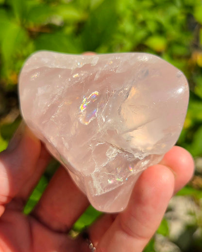 Rose Quartz Freeform Palm Stone