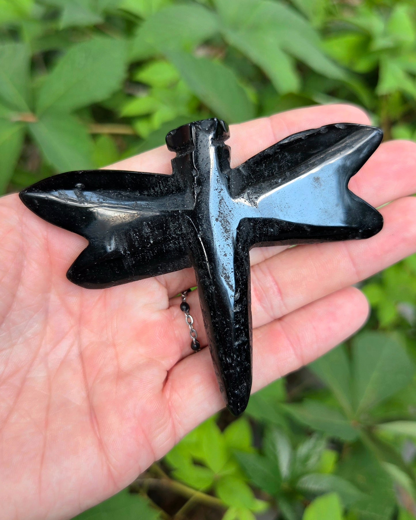 Dragonfly Carvings (Black Obsidian or Rose Quartz)