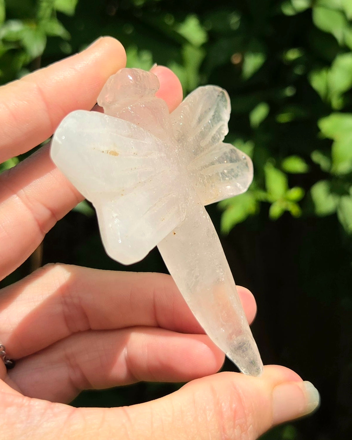 Dragonfly Carvings (Black Obsidian or Rose Quartz)