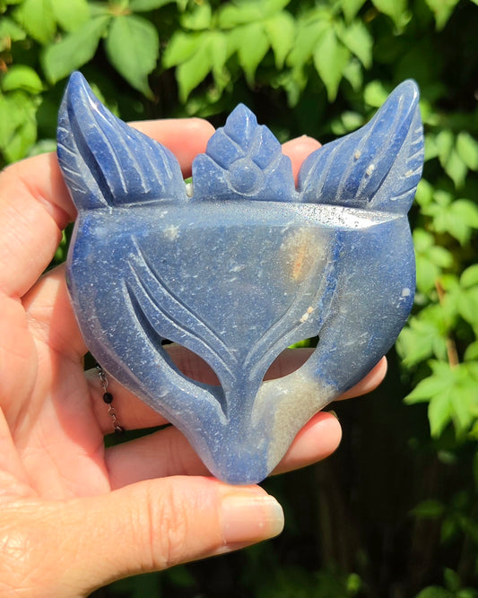 Blue Aventurine Fox Mask
