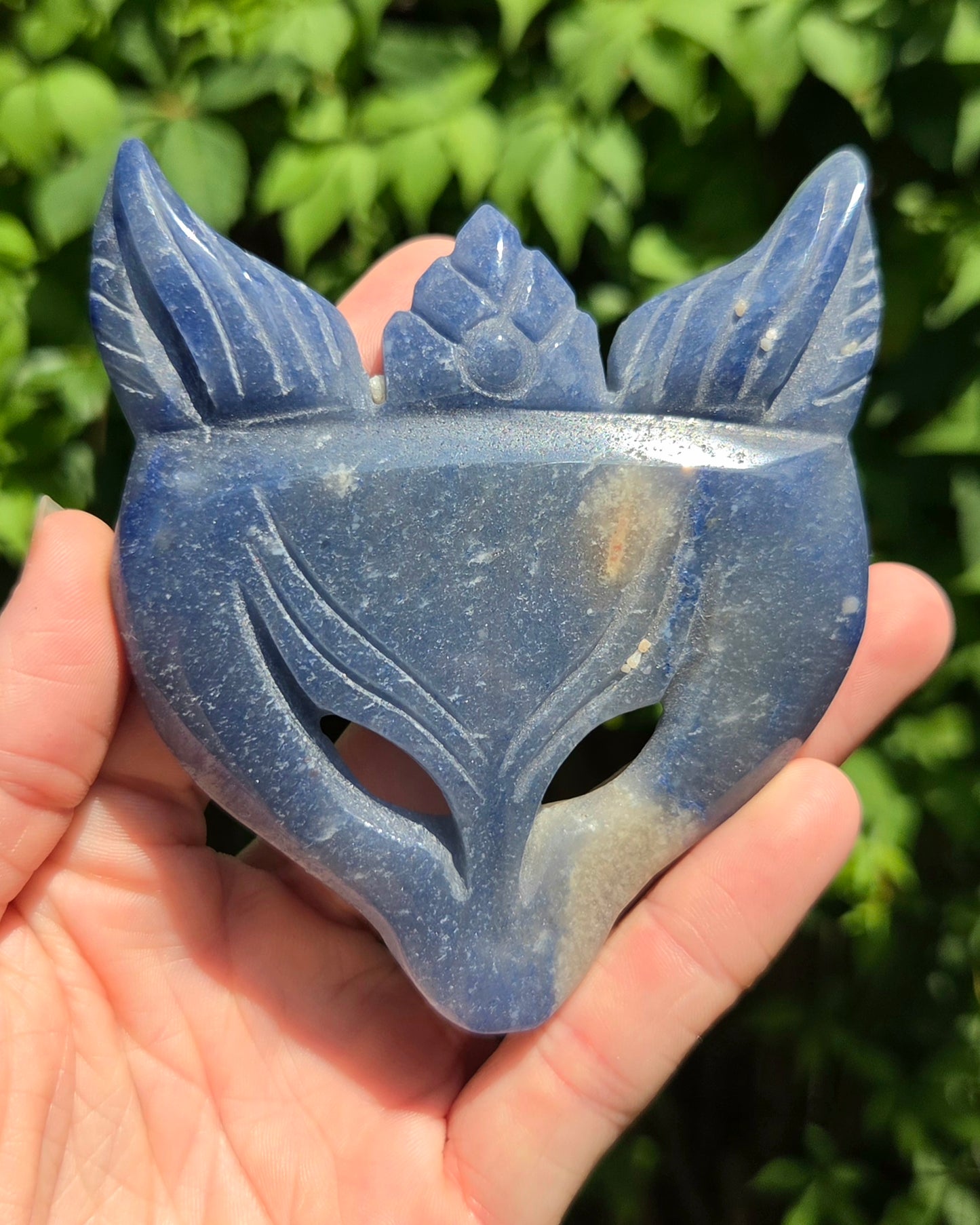Blue Aventurine Fox Mask