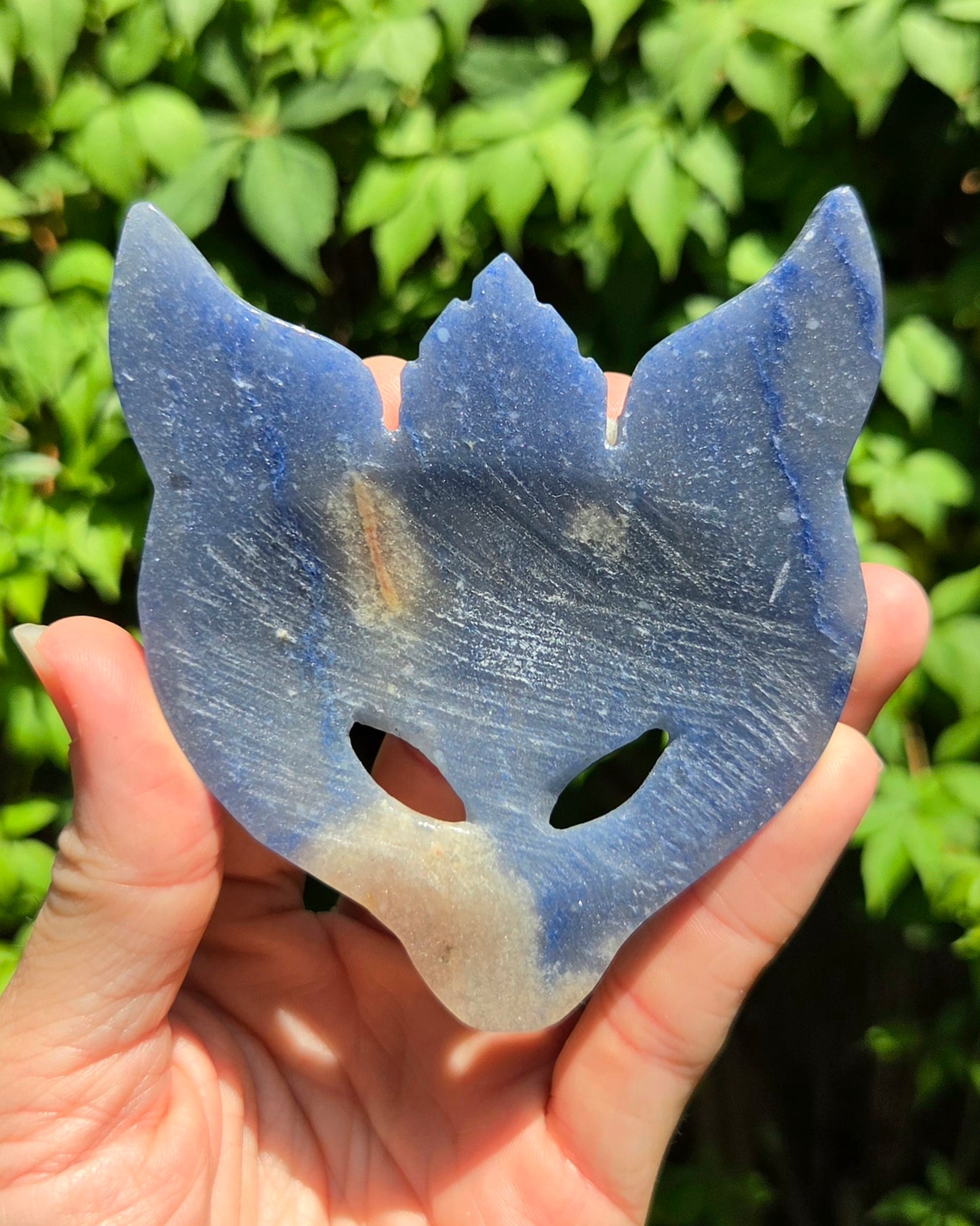 Blue Aventurine Fox Mask