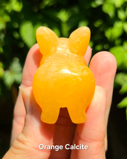 Corgi Carvings (Labradorite or Orange Calcite)