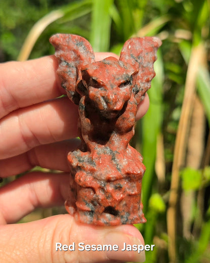 Gargoyle (Larvikite or Red Sesame Jasper)
