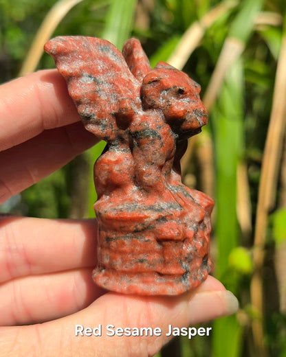 Gargoyle (Larvikite or Red Sesame Jasper)