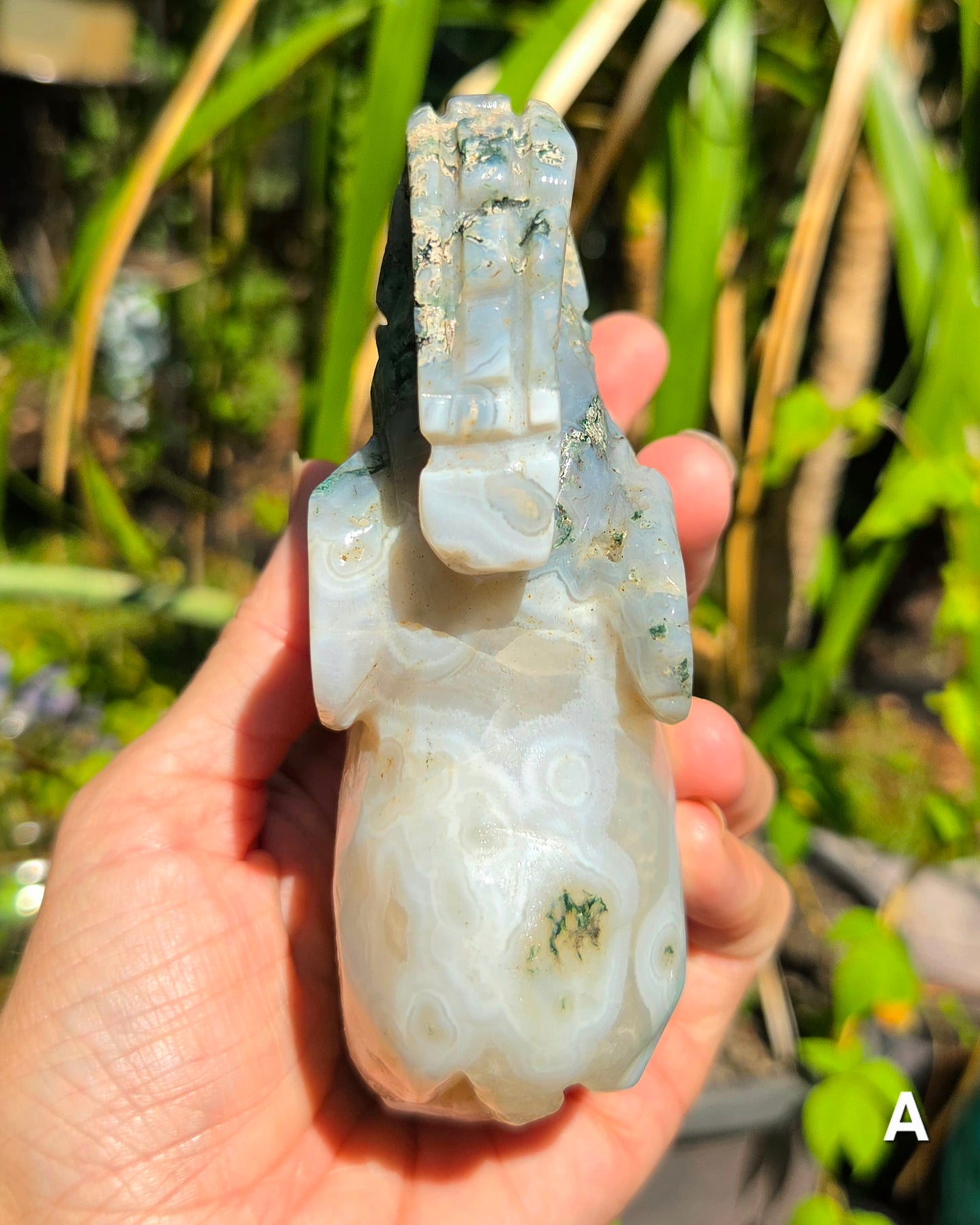 Large Moss Agate Elephants